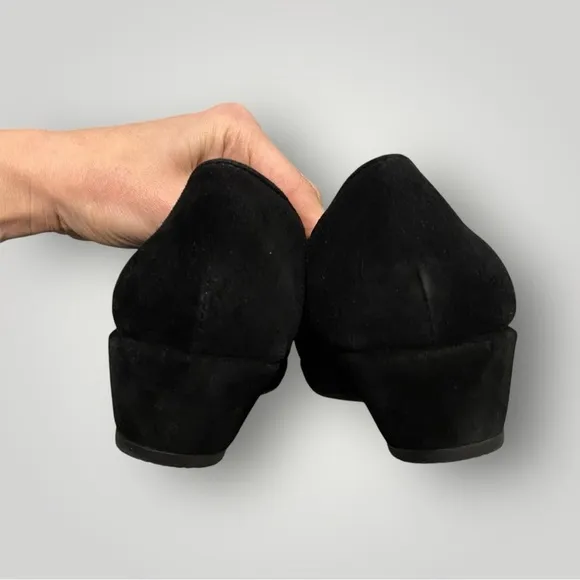 L'Amour Des Pieds Baley Black Kid Suede Loafers Sz 9.5