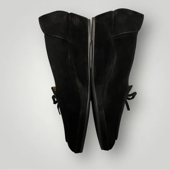 L'Amour Des Pieds Baley Black Kid Suede Loafers Sz 9.5