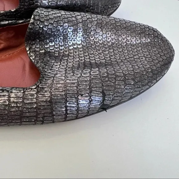 Lanvin Metallic Slip on Loafers