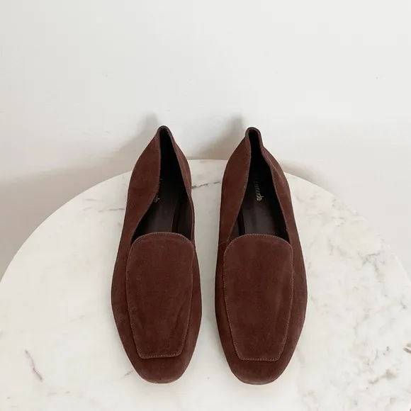 Larroude NEW Diana Loafer Brown Suede Slip On Flats Size 11