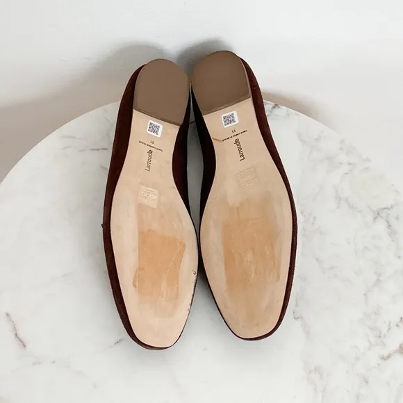 Larroude NEW Diana Loafer Brown Suede Slip On Flats Size 11