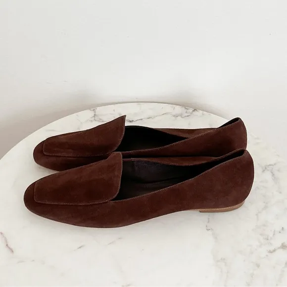 Larroude NEW Diana Loafer Brown Suede Slip On Flats Size 11