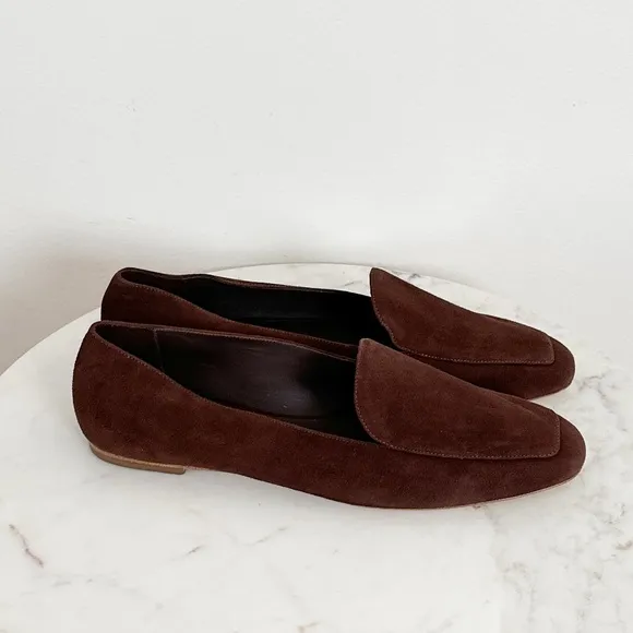 Larroude NEW Diana Loafer Brown Suede Slip On Flats Size 11