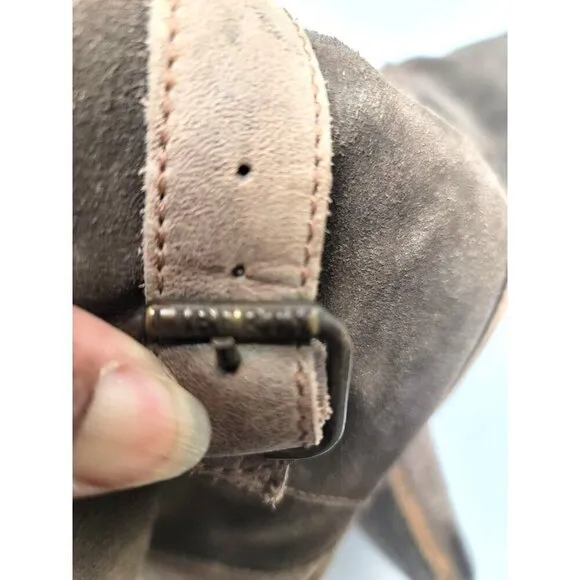 Liberty Brown Black Leather Suede Ankle Boots With Buckle Detail Women's Size 5.