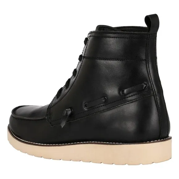 LIBERTYZENO Men's  BLACK Lace-Up Casual Boots
