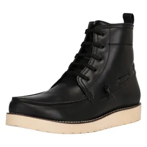 LIBERTYZENO Men's  BLACK Lace-Up Casual Boots