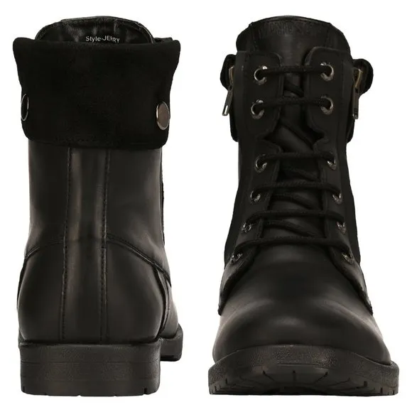 LIBERTYZENO Men's  BLACK Lace-Up Casual Boots