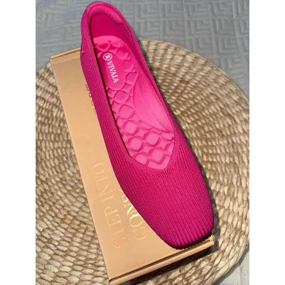 Lightweight Square-Toe V-Cut Flats Margot Walker Pink size EU/39 US/8