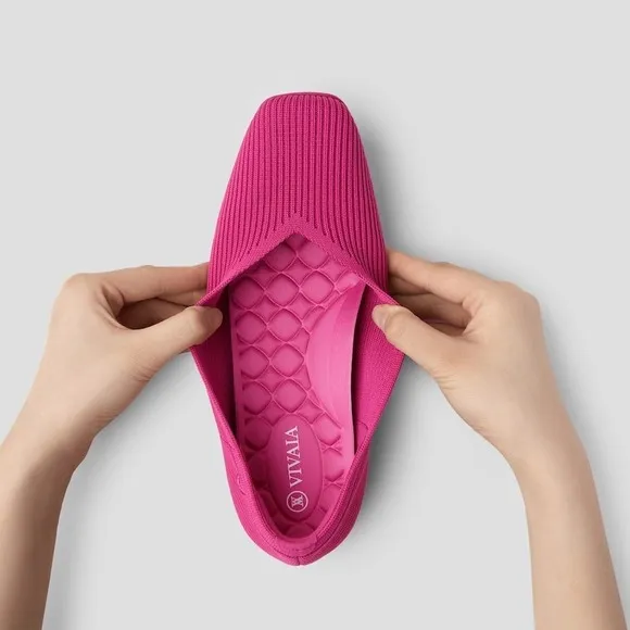 Lightweight Square-Toe V-Cut Flats Margot Walker Pink size EU/39 US/8