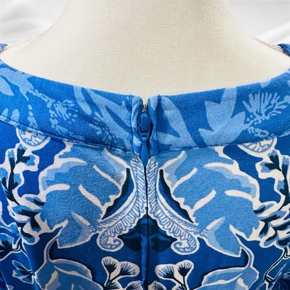 Lilly Pulitzer Wexlee Maxi Dress Alba Blue Baja Cove Size 14 Floral Coral