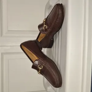 Lily of Florence Italian leather horse bit slip-on loafers - 9 ½ - brown