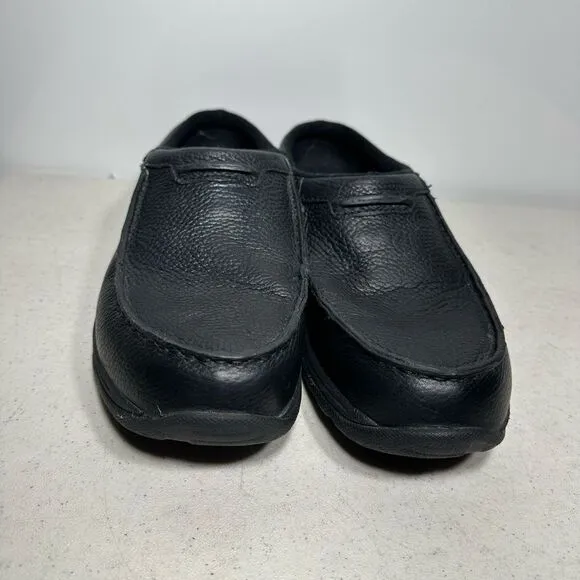 LL Bean Men's 268224 Black Leather Slides  10