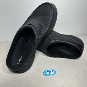 LL Bean Men's 268224 Black Leather Slides  10