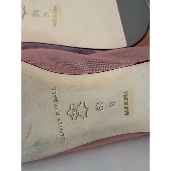 Loeffler Randall Landon Soft Ballet Flats Sz 6.5 Light Pink Mesh Leather