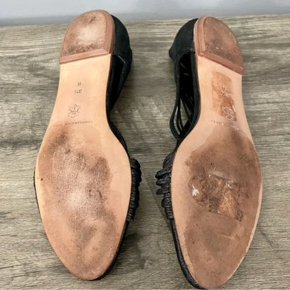 Loeffler Randall Twist Metallic Black Flats