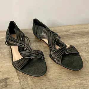 Loeffler Randall Twist Metallic Black Flats