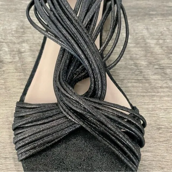 Loeffler Randall Twist Metallic Black Flats