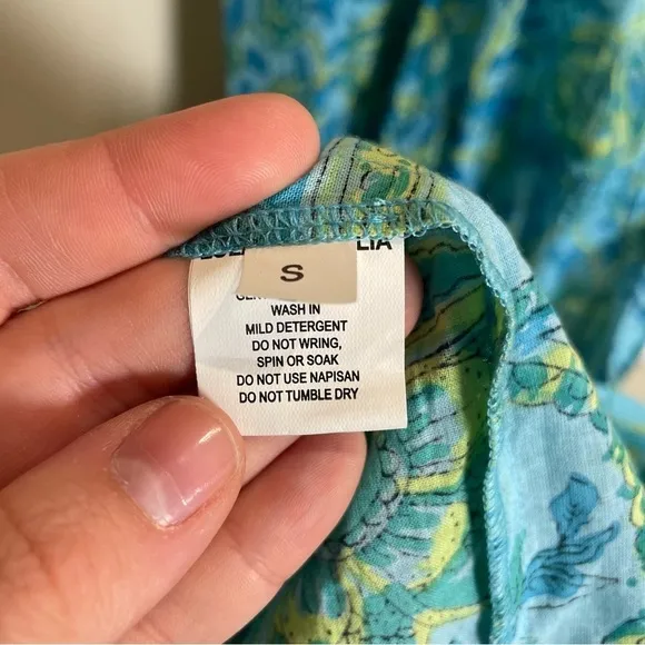 Lola Australia Sapphire Cotton Maxi, Paisley Turquoise Size Small