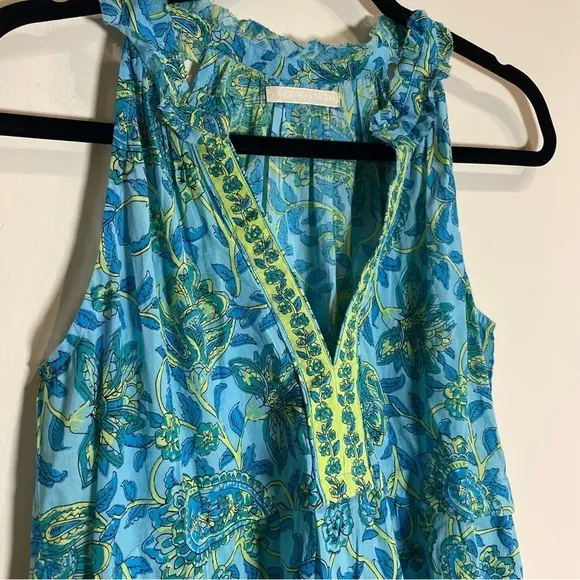 Lola Australia Sapphire Cotton Maxi, Paisley Turquoise Size Small