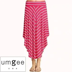 “Lola” Striped Maxi Skirt with Side Slits