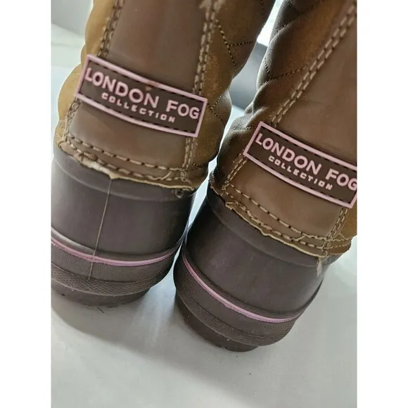 London Fog Girls Beckenham Cold Weather Snow Boots Tan Pink Size 3