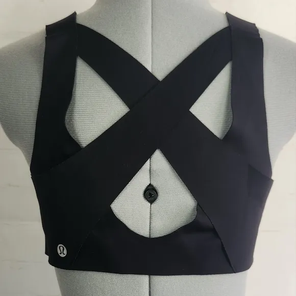 Lululemon Enlite Zip Front High Support Running Sports Bra in Black Size 34B