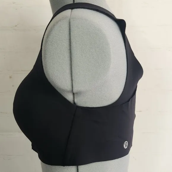 Lululemon Enlite Zip Front High Support Running Sports Bra in Black Size 34B