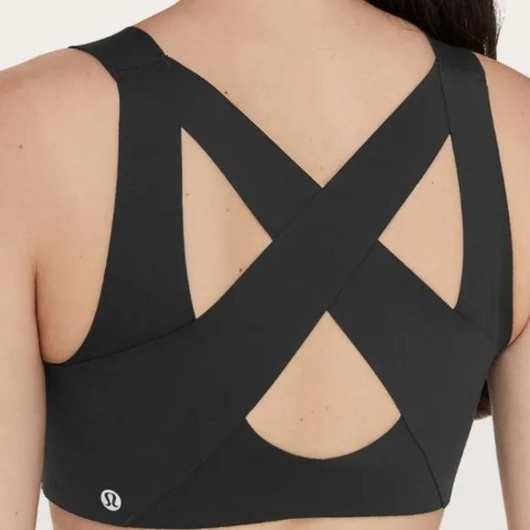Lululemon Enlite Zip Front High Support Running Sports Bra in Black Size 34B