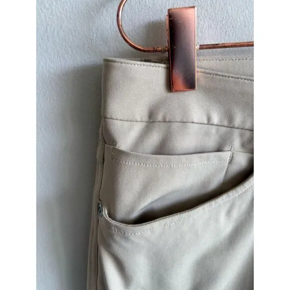 Lululemon Mens ABC Classic Fit 5 Pocket Slim Fit Warpstreme Pants Beige Sz 33