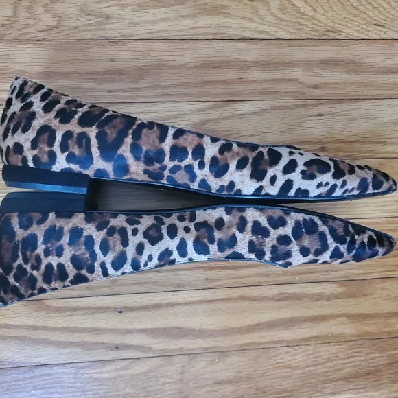 M. Gemi Made In Italy Faux Fur Leopard Print  Women's Flats Sz 9.5