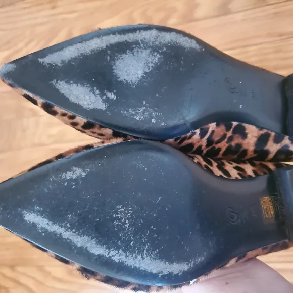 M. Gemi Made In Italy Faux Fur Leopard Print  Women's Flats Sz 9.5
