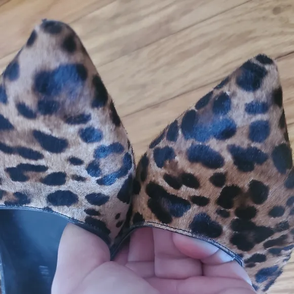 M. Gemi Made In Italy Faux Fur Leopard Print  Women's Flats Sz 9.5