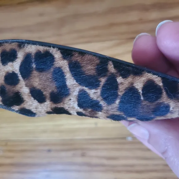 M. Gemi Made In Italy Faux Fur Leopard Print  Women's Flats Sz 9.5
