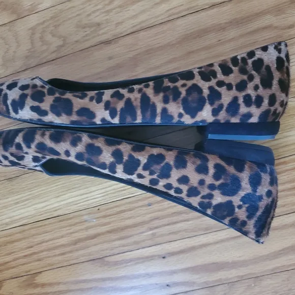 M. Gemi Made In Italy Faux Fur Leopard Print  Women's Flats Sz 9.5