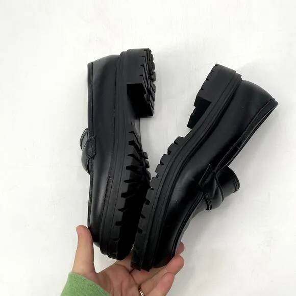 Madewell Black leather Chunky Loafers