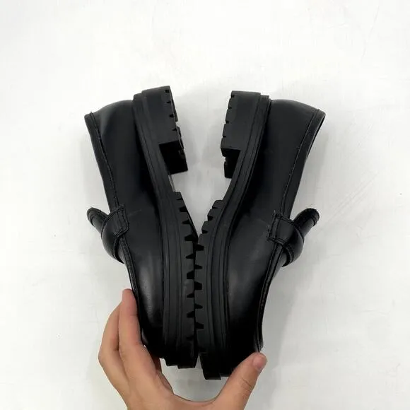 Madewell Black leather Chunky Loafers