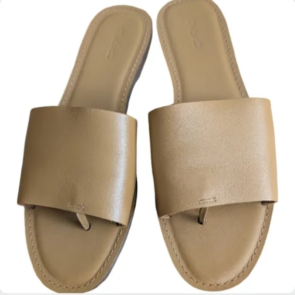 Madewell Boardwalk Post Slide Sandal Desert Camel 10