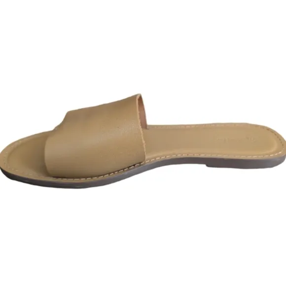 Madewell Boardwalk Post Slide Sandal Desert Camel 10