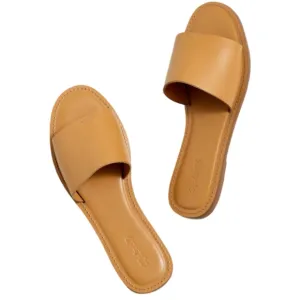 Madewell Boardwalk Post Slide Sandal Desert Camel 10