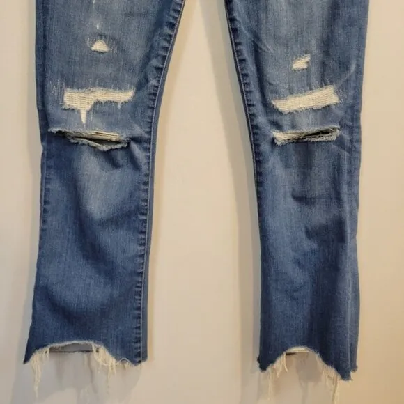 Madewell | Cali Demi Boot Cut Raw Hem Bronson Wash Button-Front Jeans