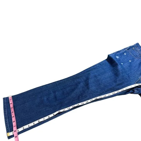 Madewell Cali Demi-Boot Jeans Star Mini Flare High Rise Cropped Jeans Blue 28