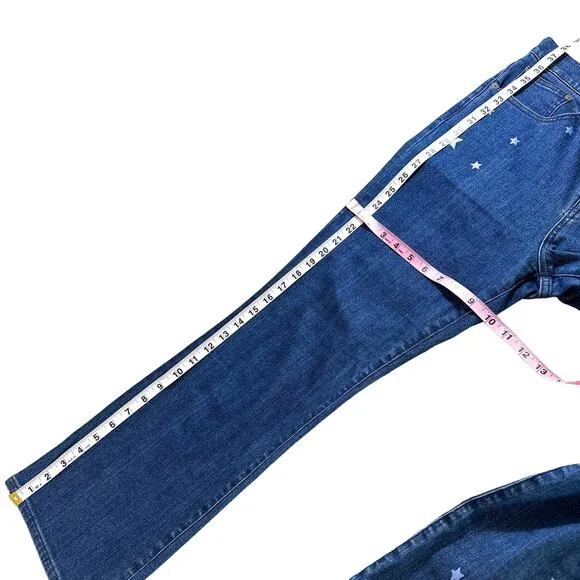 Madewell Cali Demi-Boot Jeans Star Mini Flare High Rise Cropped Jeans Blue 28