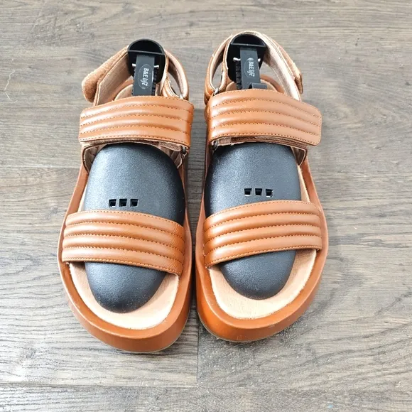 Madewell Emmalee Sandals Cognac Brown Leather Sz 7.5