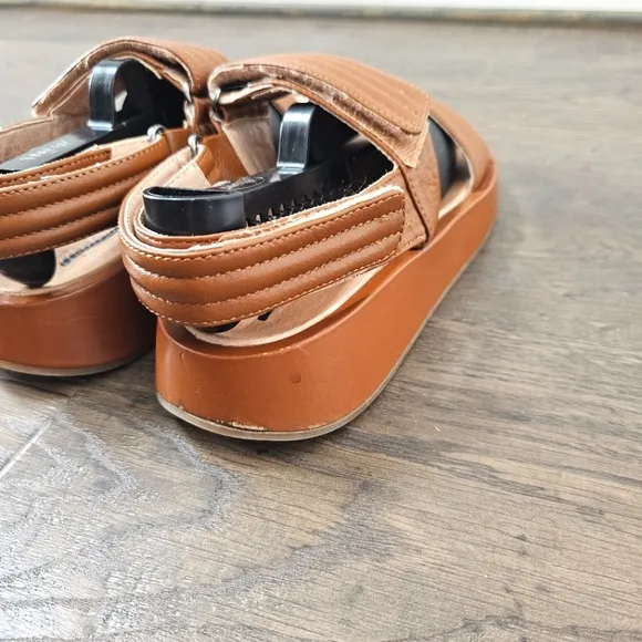 Madewell Emmalee Sandals Cognac Brown Leather Sz 7.5