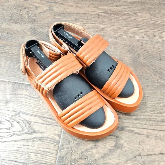 Madewell Emmalee Sandals Cognac Brown Leather Sz 7.5