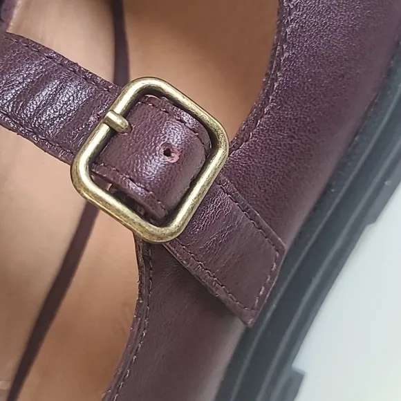 Madewell Freya Platform Lugsole Mary Jane Loafers Dark Cabernet Brown Size 7