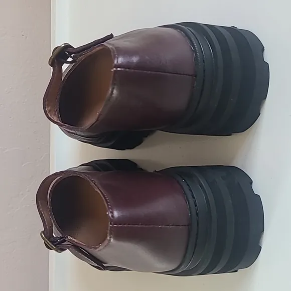 Madewell Freya Platform Lugsole Mary Jane Loafers Dark Cabernet Brown Size 7