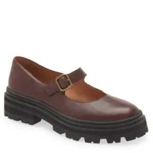 Madewell Freya Platform Lugsole Mary Jane Loafers Dark Cabernet Brown Size 7