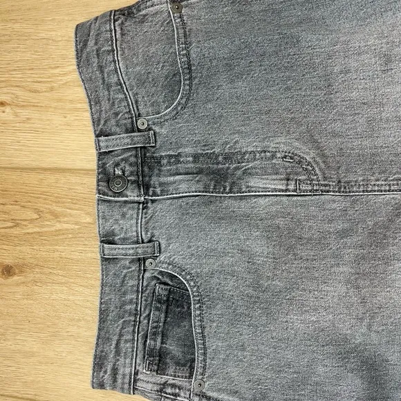 Madewell Gray Denim Maxi Skirt Size 24 High-Waisted Buttoned NWT