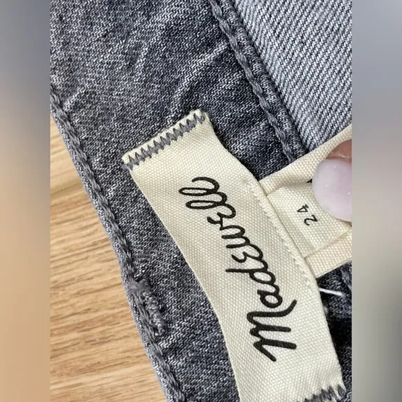 Madewell Gray Denim Maxi Skirt Size 24 High-Waisted Buttoned NWT